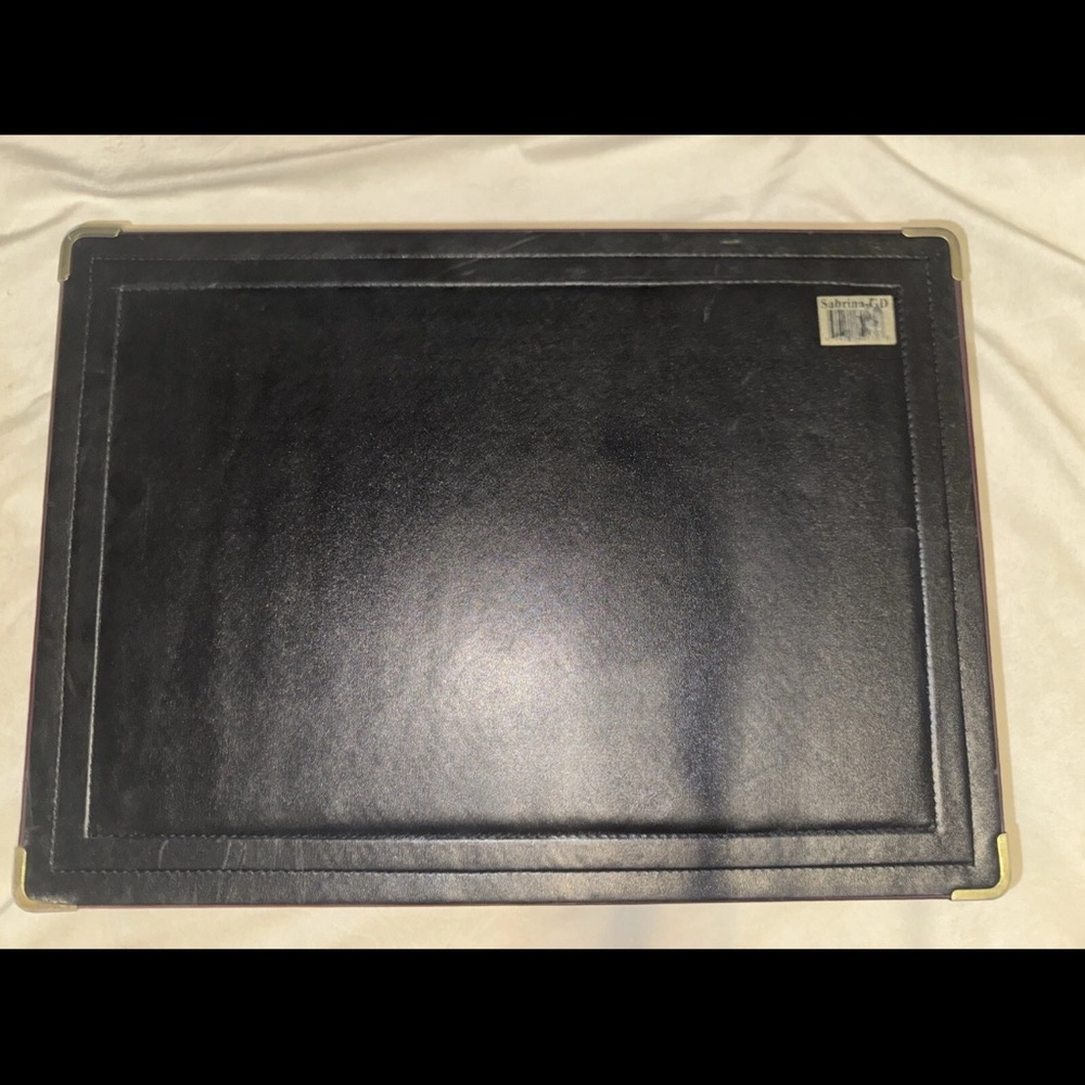 Vintage Rare Casa Elite Black Leather Empty Storage Case Gold Accents Briefcase - Picture 5 of 8